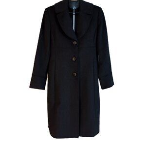 Jones New York Dark Gray Wool Blend Winter Midi Coat Women’s Size 8 EUC